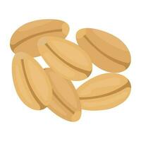 Some oval shaped dried seeds in an icon denoting beans concept vector
