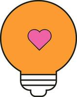 Bulb and heart, love learn symbol logo icon vector