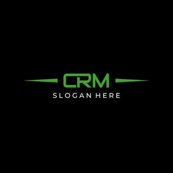 crm inicial logo diseño vector