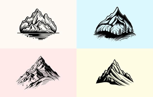 Mountain Silhouette VectormMountain vector,Mountain illustration