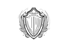 Shield Vector Illustration line art