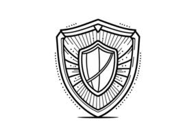 Shield Vector Illustration line art