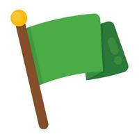 A wavy cloth on a stick making icon for flag vector