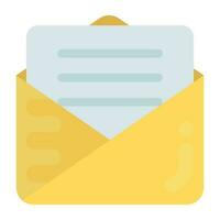 Envelope got a draft in it to be posted showing icon for letter vector