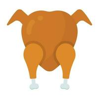 A whole fresh chicken with spices is showing an icon for roast chicken vector