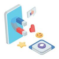 Trendy isometric icon of media storage vector