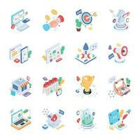 Pack of Social Media Isometric Icons vector