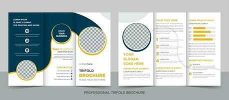 Trifold Brochure Design Template for Your Company, Corporate, Business, Advertising, Marketing, Agency, and Internet Business. vector