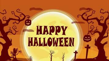 animato Halloween sfondo con contento Halloween testo video