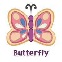 Vector colorful butterfly cartoon illustration.