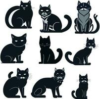 cats silhouettes vector