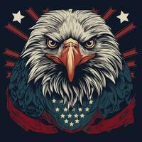 un vibrante ilustración de el calvo águila en americano independencia día vector