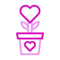 flower love icon duocolor pink colour mother day symbol illustration. vector