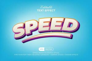 velocidad texto efecto 3d vistoso estilo. editable texto efecto. vector