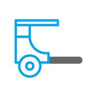 Rickshaw icon duotone blue grey colour style chinese new year symbol perfect. vector