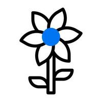 flower icon duotone blue black colour mother day symbol illustration. vector