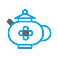 Teapot icon duotone blue grey colour style chinese new year symbol perfect. vector