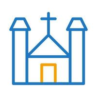 Cathedral icon duocolor blue orange colour easter symbol illustration. vector