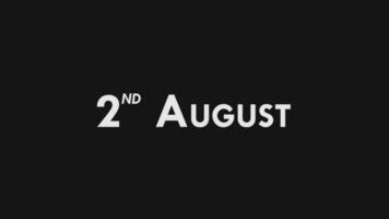 Second, 2nd August Text Cool and Modern Animation Intro Outro, Colorful Month Date Day Name, Schedule, History video