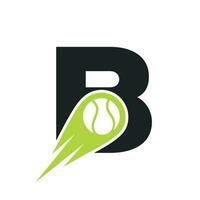 Initial Letter B Tennis Club Logo Design Template. Tennis Sport Academy, Club Logo vector
