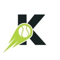 Initial Letter K Tennis Club Logo Design Template. Tennis Sport Academy, Club Logo vector