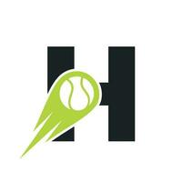 inicial letra h tenis club logo diseño modelo. tenis deporte academia, club logo vector