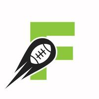 Initial Letter F Rugby Logo, American Football Symbol Combine With Rugby Ball Icon For American Soccer Logo Design vector