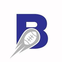 Initial Letter B Rugby Logo, American Football Symbol Combine With Rugby Ball Icon For American Soccer Logo Design vector