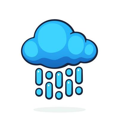 Cartoon illustration of cloud with rain