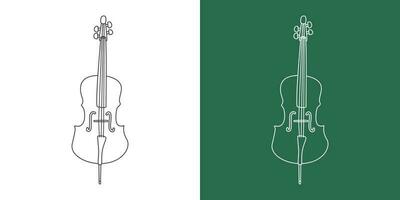 violonchelo línea dibujo dibujos animados estilo. cuerda instrumento violonchelo clipart dibujo en lineal estilo aislado en blanco y pizarra antecedentes. musical instrumento clipart concepto, vector diseño