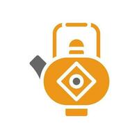 tetera icono sólido estilo naranja gris color chino nuevo año símbolo Perfecto. vector