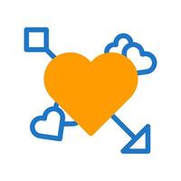 Love icon duotone blue orange style valentine illustration symbol perfect. vector