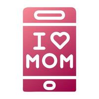 handphone icon solid gradient red colour mother day symbol illustration. vector