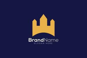 Gold palace logo design template vector