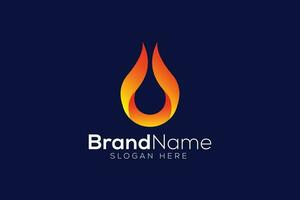 Flame logo design vector template