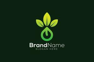 Green seed leaf logo design vector