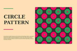 geometric circle green and pink seamless pattern.flat design vector