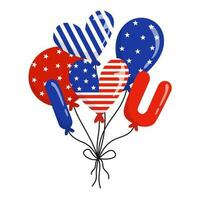 Illustration of bunch of balloons for USA Independence Day vector