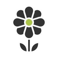 Flower icon solid green grey colour easter symbol illustration. vector