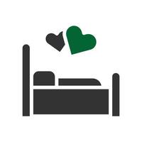 Bed icon solid grey green style valentine illustration symbol perfect. vector