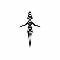 Dagger Symbol Logo. Tattoo Design. Stencil Vector Illustration