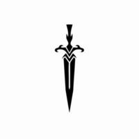 Dagger Symbol Logo. Tattoo Design. Stencil Vector Illustration