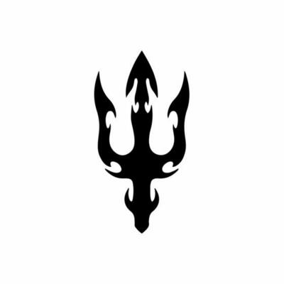 Trident Symbol Logo. Tribal Tattoo Design. Stencil Vector Illustration