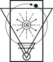 resumen geométrico mágico forma. resumen misterioso símbolo aislado en blanco vector