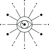 magia tarot ojo símbolo aislado en blanco antecedentes. misterio, astrología, esotérico vector