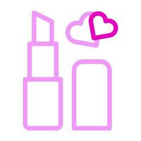 lápiz labial icono duocolor rosado color madre día símbolo ilustración. vector