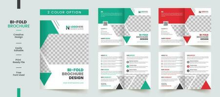 Clean Corporate bifold brochure template premium style with modern style and clean concept use for business proposal and business profile vector