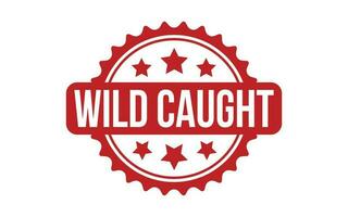 Wild Caught rubber grunge stamp seal vector