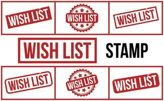 Red Wish List Rubber Stamp Set Vector