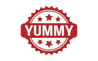 Red Yummy Rubber Stamp Seal Vector